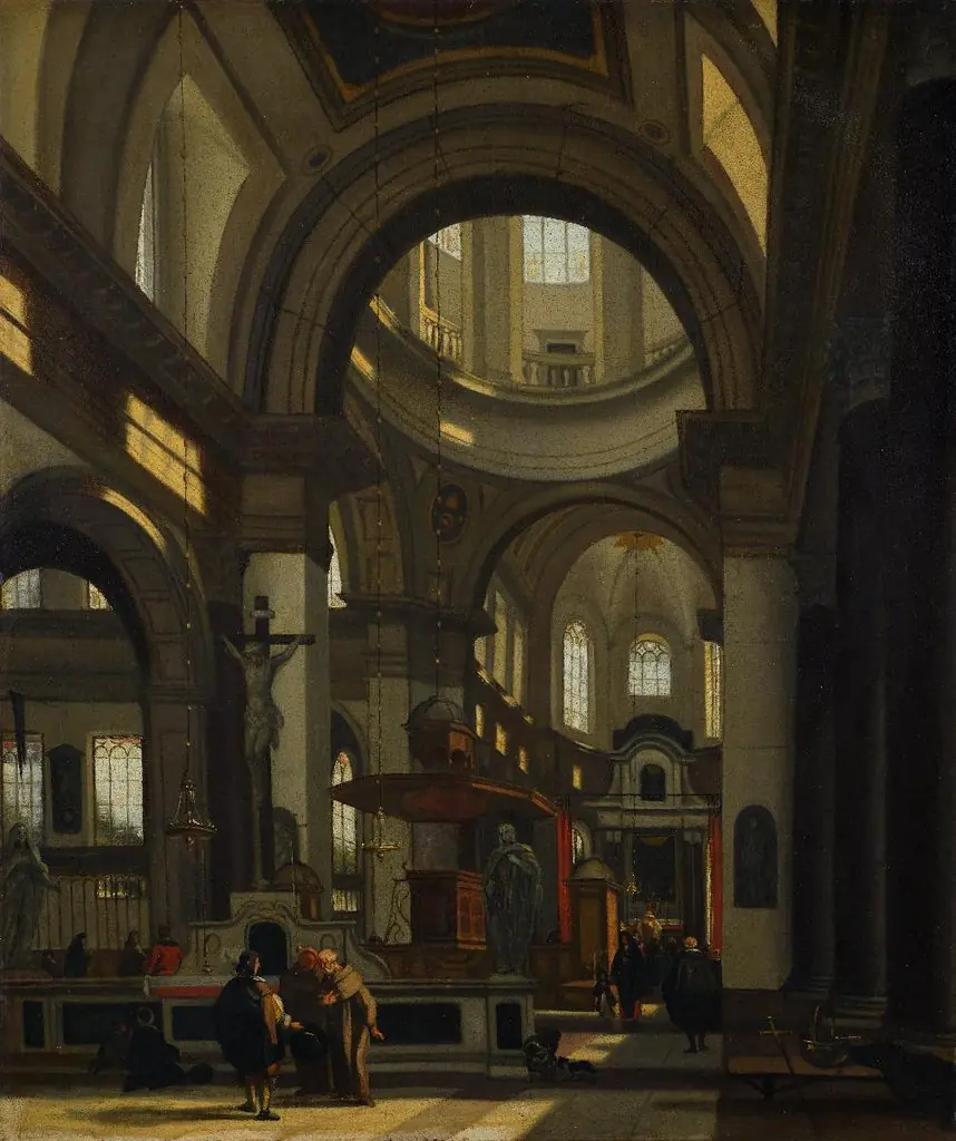 Innenansicht einer barocken Kirche, by Emanuel de Witte