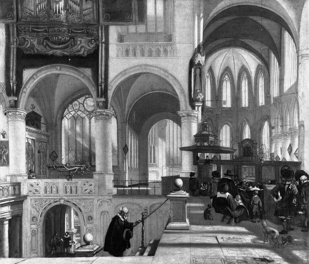 Interior of a Gothic Church, by Emanuel de Witte