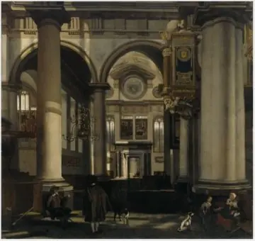 Interior of a Protestant Classical Church, by Emanuel de Witte
