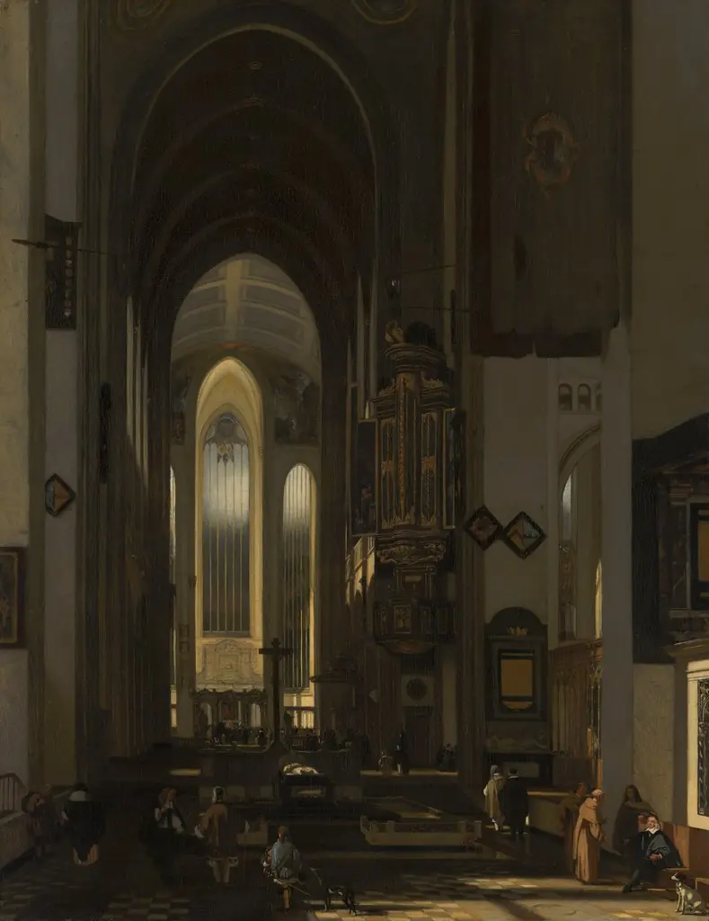 Interior of an Imaginary Catholic Church, by Emanuel de Witte