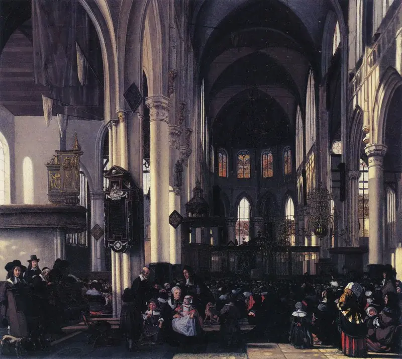 Interior of the Oude Kerk in Amsterrdam, by Emanuel de Witte