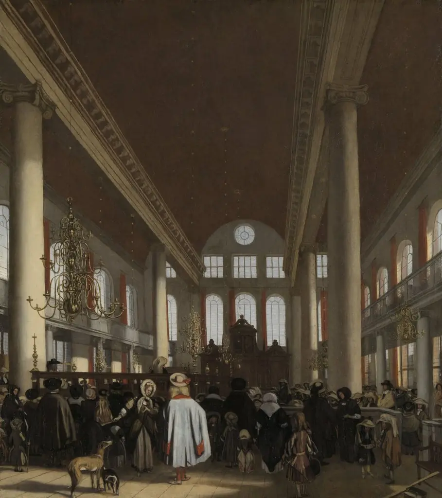 Interior of the Portuguese synagogue in Amsterdam, by Emanuel de Witte