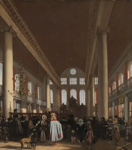 Interior of the Portuguese Synagogue in Amsterdam, by Emanuel de Witte, 1680