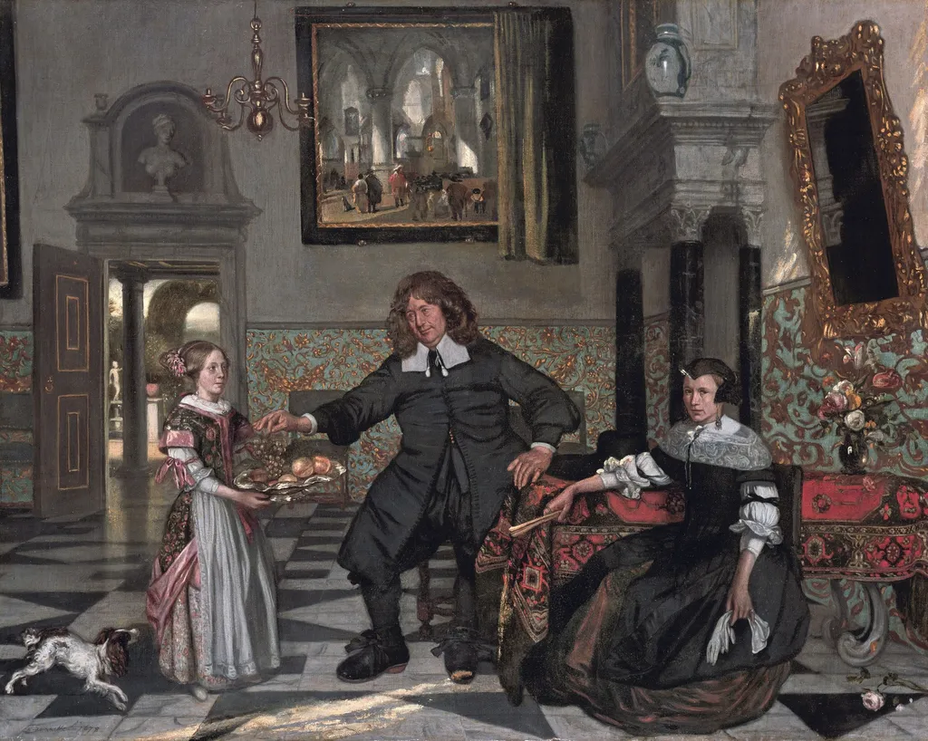 Portrait of a Family in an Interior (family of Pieter de Graeff), by Emanuel de Witte, oil, 1690