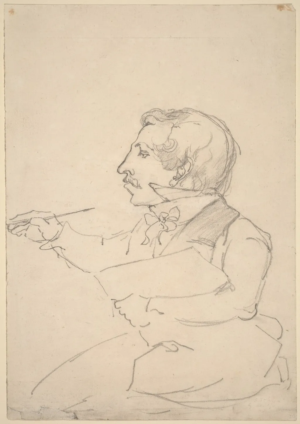 Eastman Johnson Sketching, by Emanuel Gottlieb Leutze, graphite, 1850