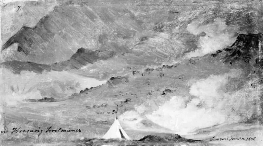 The Sulphur Mines at Krýsuvik, Iceland, by Emanuel Larsen, oil, 1846