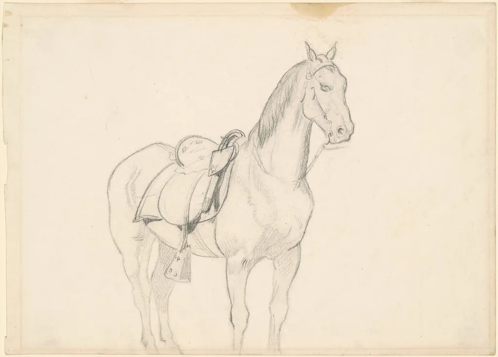 Horse, by Emanuel Leutze, graphite, 1864