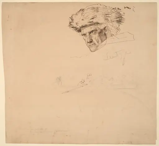 Studies for "Washington Crossing the Delaware" [recto], by Emanuel Leutze