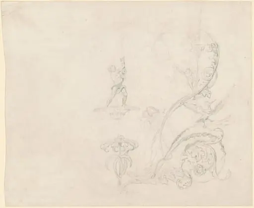 Studies of Fountain Decorations, by Emanuel Leutze