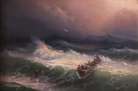 Storm on the sea, by Emanuel Mahtesyan, oil, 1900
