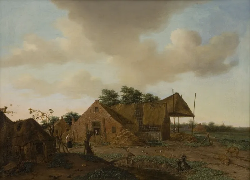 Dutch Farm, by Emanuel Murant, oil, 1688