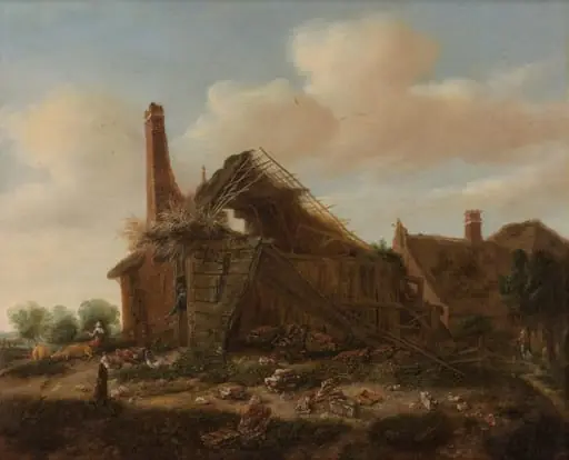 Farmhouse in ruins, by Emanuel Murant
