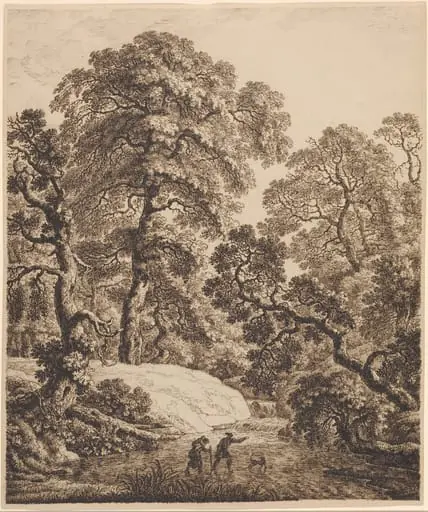 An Oak Forest with a Family of Travelers, by Emanuel Steiner