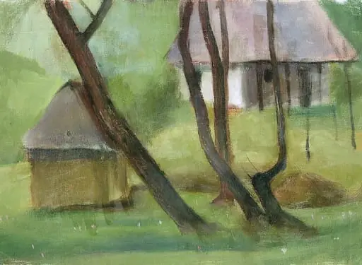 Peisaj cu colibe, by Emerich Tamás