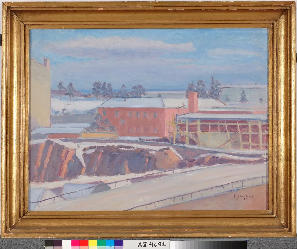 Talvinen kaupunkikuva, by Emil Jankes, unspecified