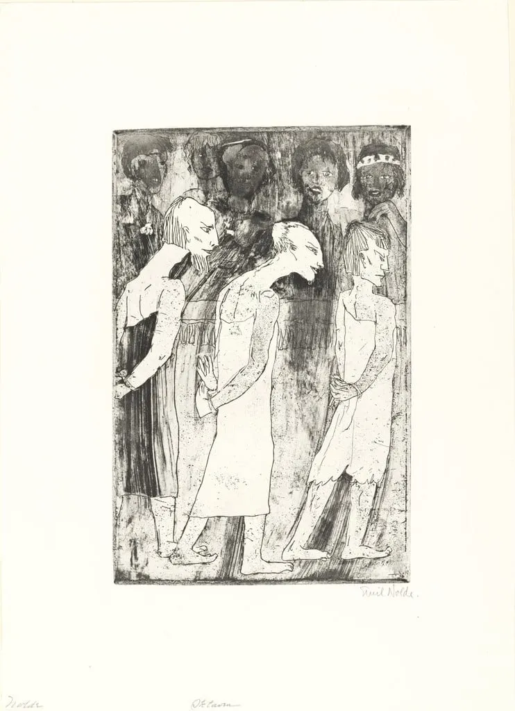 Untitled, by Emil Nolde, ink, 1918