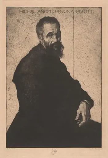 Michelangelo Buonarroti, by Emil Orlik