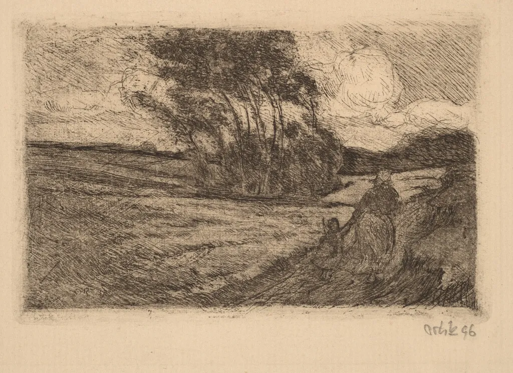 Thunderstorm (Small), by Emil Orlik, ink, 1896