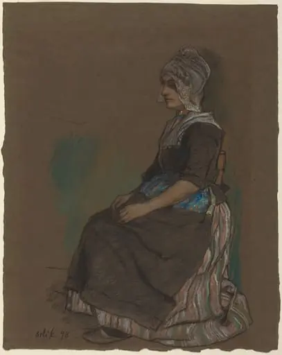 Volendam Girl in Costume, by Emil Orlik