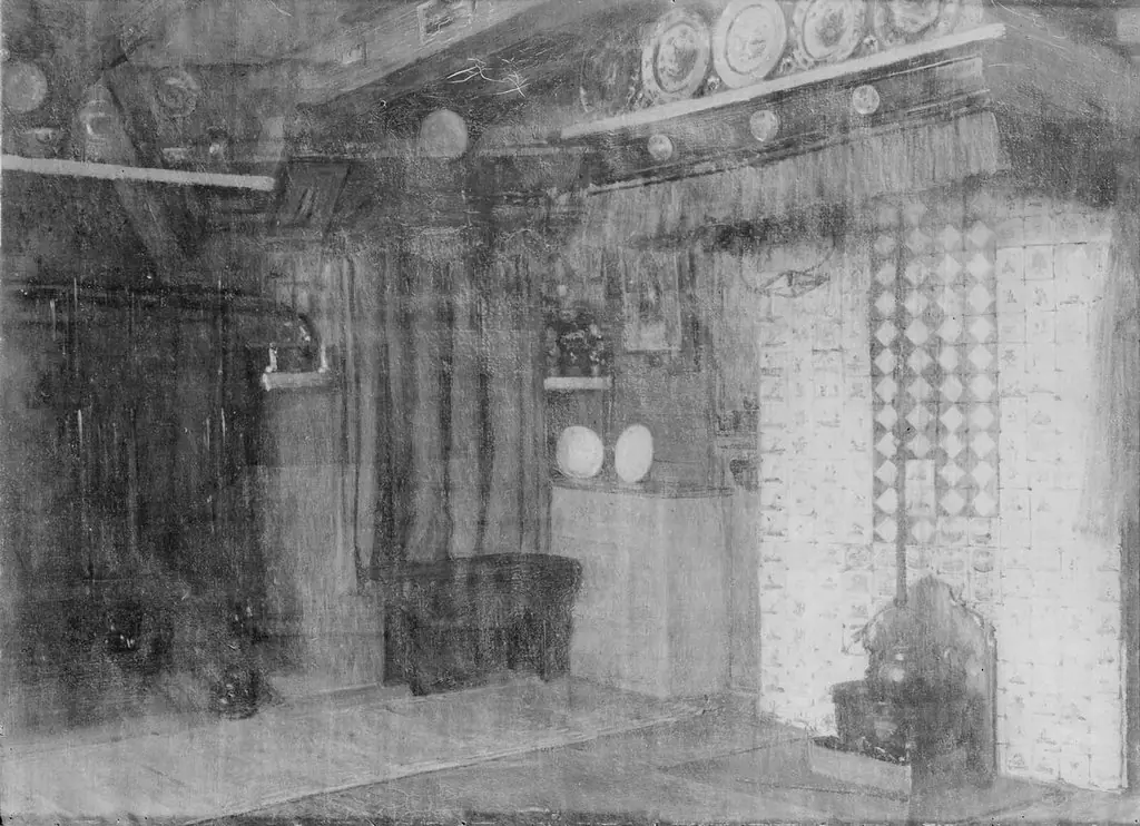 Interior of a German House, by Emil Otto Grundmann