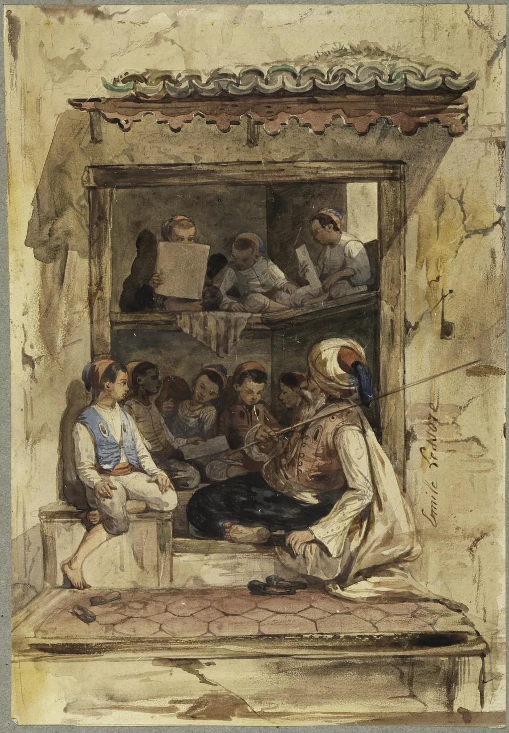 Boy's School, by Emile Aubert Lessoire, 1840