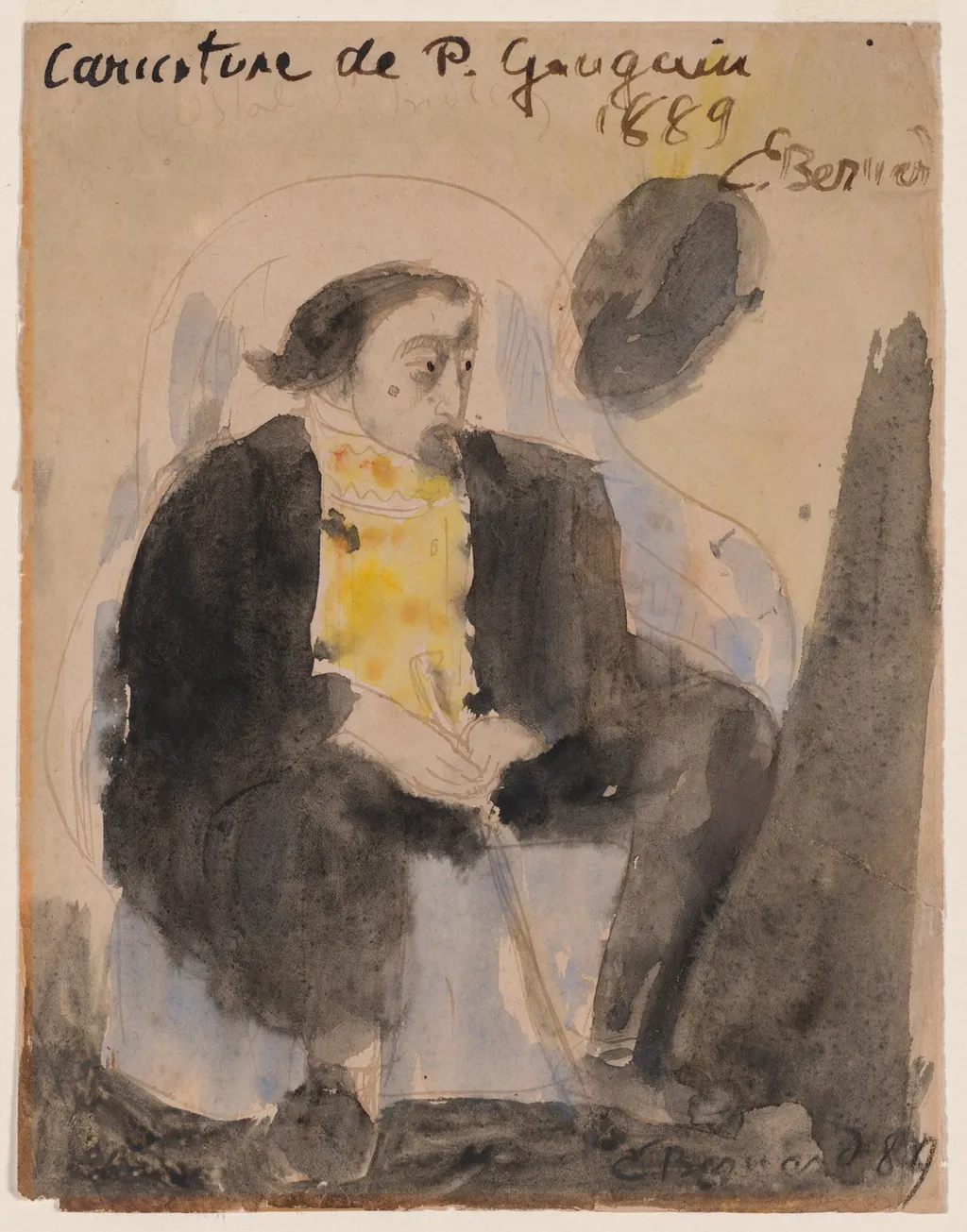Caricature of Paul Gauguin, by Émile Bernard, 1889