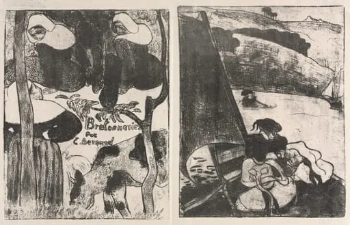 Les Bretonneries: Title Page (Page de Titre) and The Return from the Pilgrimage (Le Retour du Pardon), by Émile Bernard
