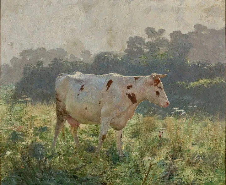 Cow, by Emile Claus, oil, 1896