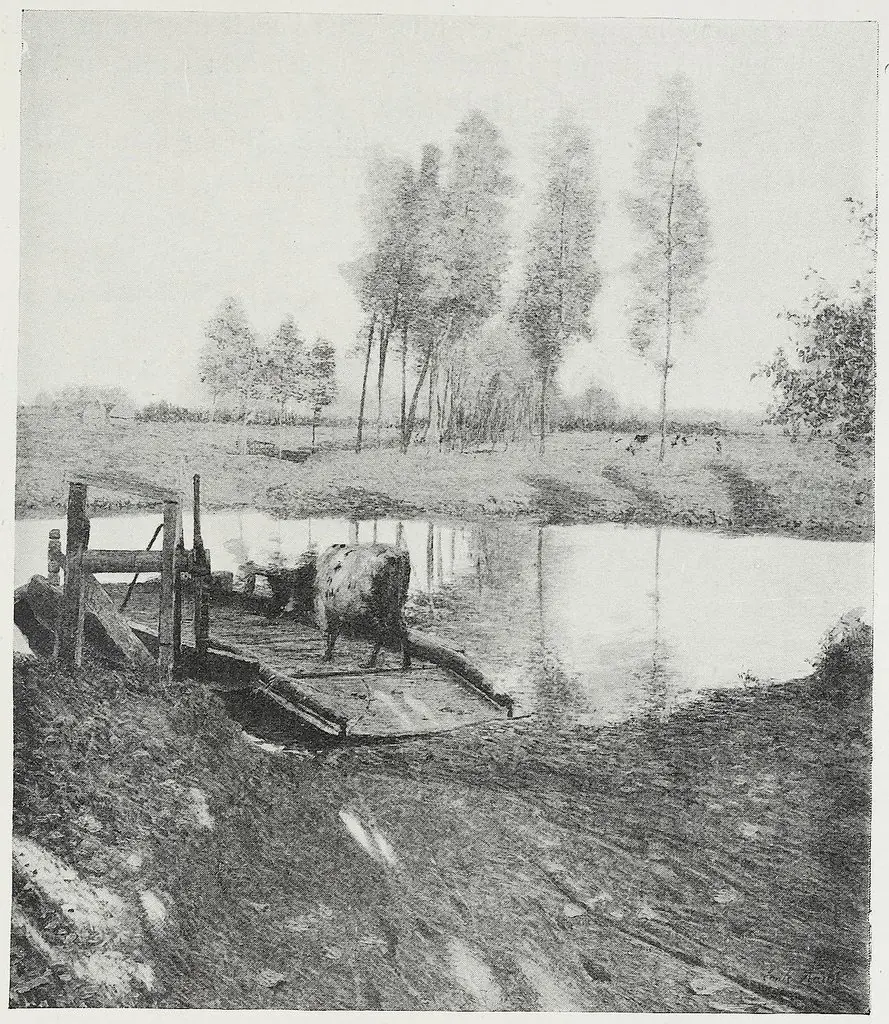 Ferry at Afsnee, by Emile Claus