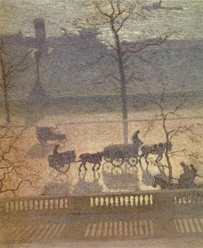 View of London: bank along the Thames, by Emile Claus