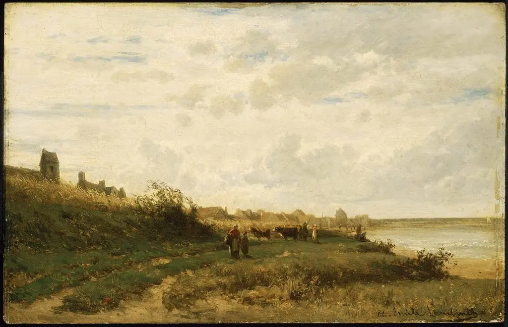 Village on the Sea, by Émile Lambinet