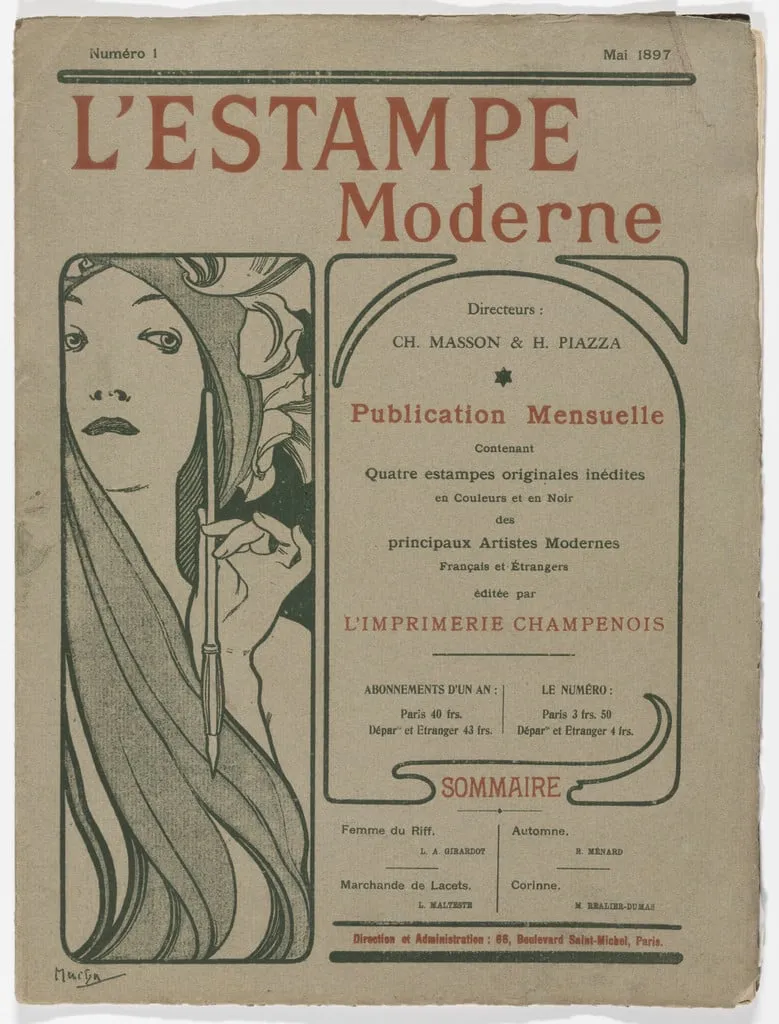 Untitled, by Émile-René Ménard, Louis Malteste, Louis-Auguste Girardot, Various Artists Maurice Réalier-Dumas, ink, 1897
