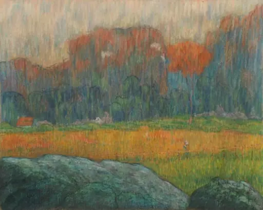 Landscape with Figure and Houses, by Émile Schuffenecker