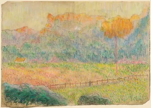 Study for "Landscape with Figure and Houses", by Émile Schuffenecker