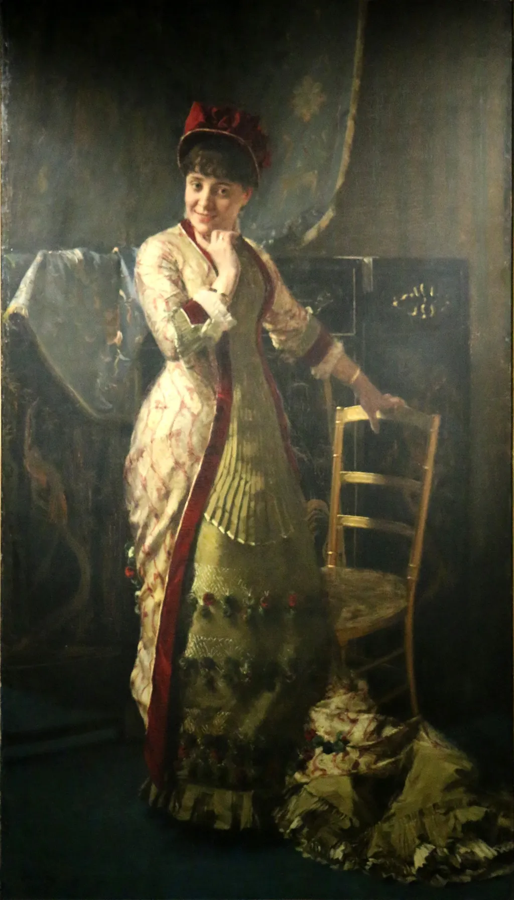 Portrait of Madame Judic during Act II of "Niniche", by Emile Wauters, oil, 1890