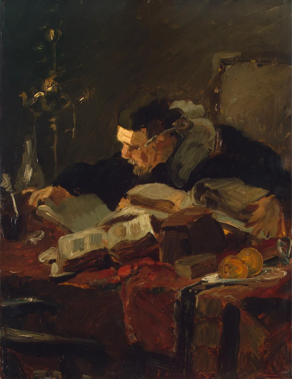 Scholar at the Table, by Emile Wauters, oil, 1866