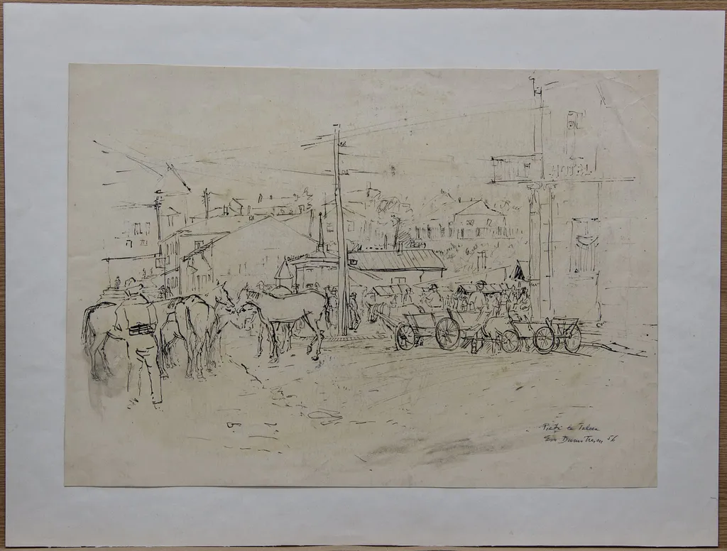Piață la Tulcea, by Emilia Dumitrescu, 1950
