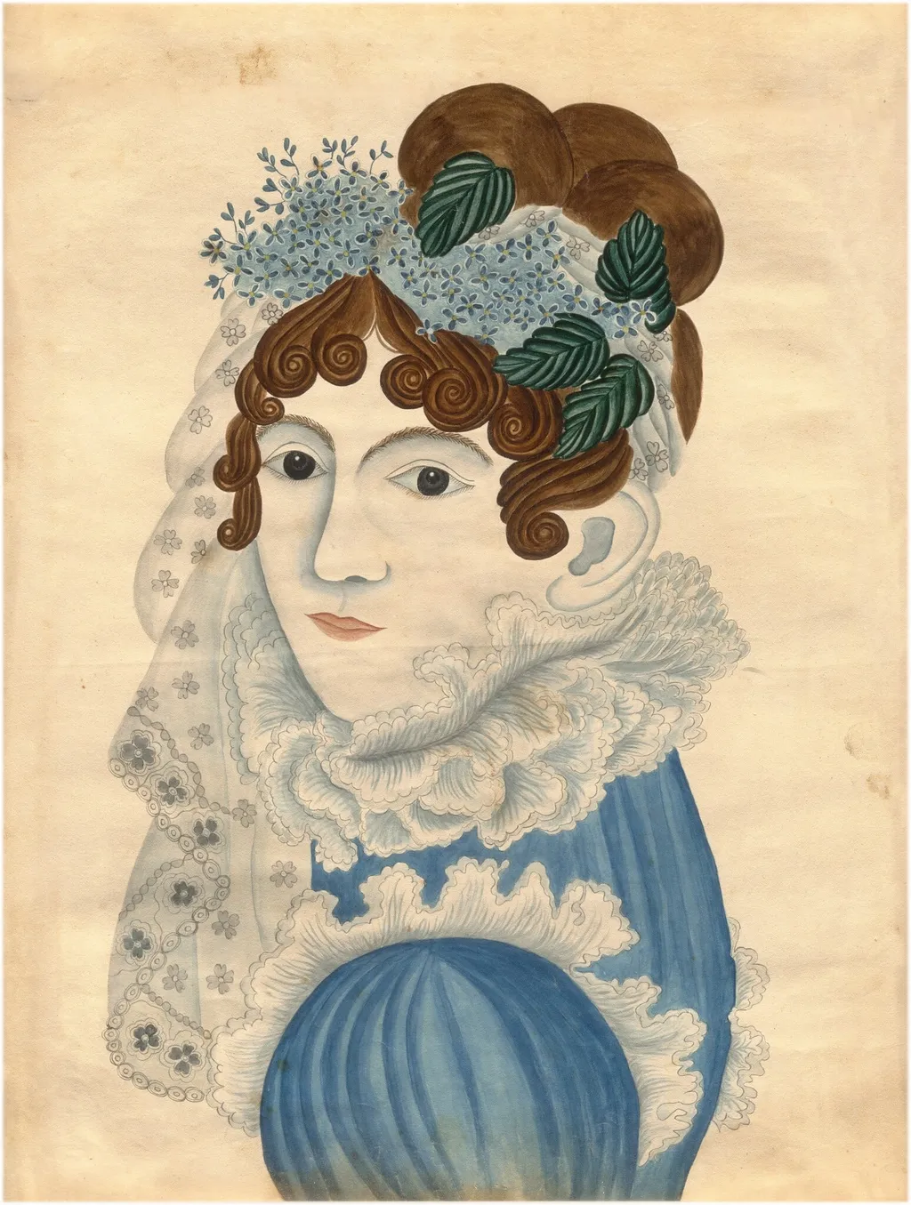 Curls and Ruffles, by Emily Eastman, ink, 1844
