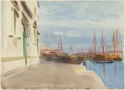 Quayside Scene with Church, by Emily Sargent