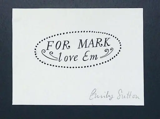 Label Card 'For Mark Love Em.', by Emily Sutton