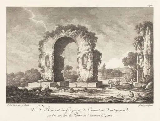 Vue de Ruines et de fragments de Construction antique...de l'ancienne Capoue, by Emmanuel Jean Nepomucène de Ghendt