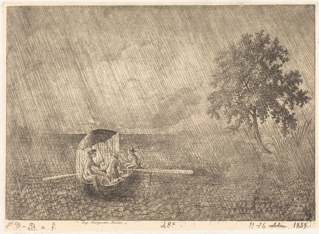 The Big Shower, by Emmanuel Phélippes-Beaulieu, ink, 1859