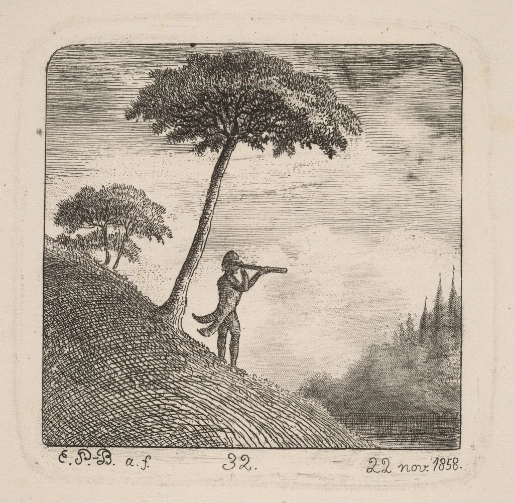 The Tourist, by Emmanuel Phélippes-Beaulieu, ink, 1858