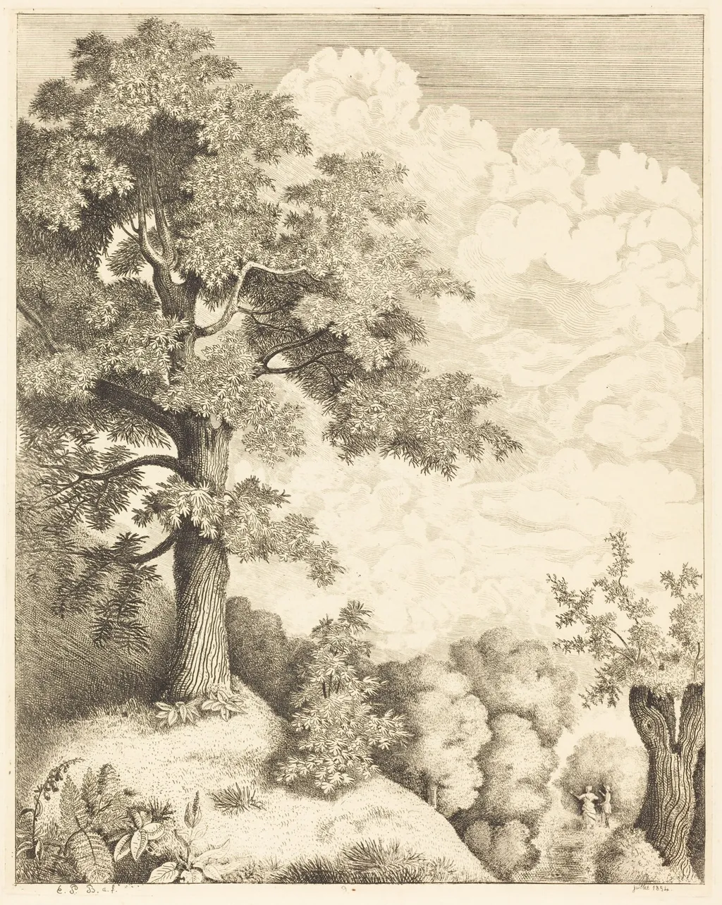 View of Santron, by Emmanuel Phélippes-Beaulieu, ink, 1854