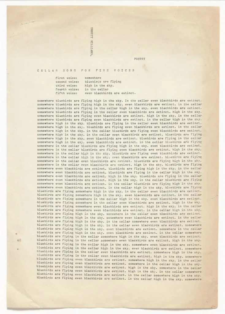 Untitled, by Emmett Williams, ink, 1960