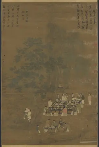 宋徽宗文會圖軸, by Emperor Huizong