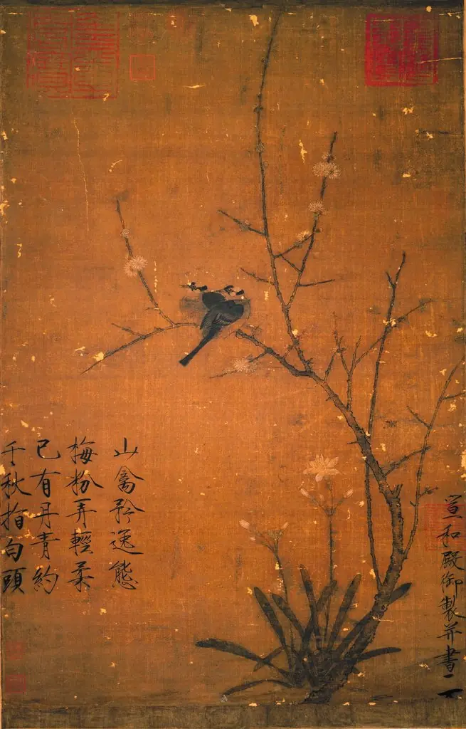 Chimonanthus and Birds, by Emperor Huizong of Song