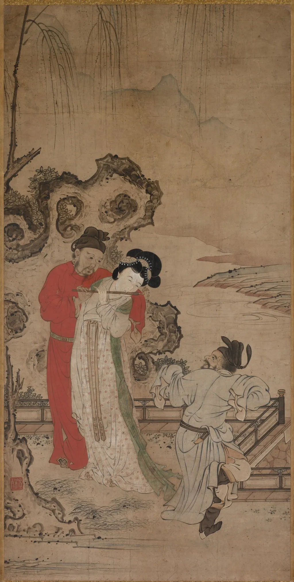 Emperor Minghuang Teaching Yang Gueifei to Play the Flute, unspecified, 1500