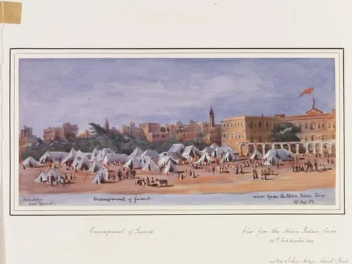 Encampment of Guards, view from the Abdin Palace Cairo  25.Sep.82.