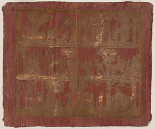 Endpaper with Three Bands of Courtly Scenes